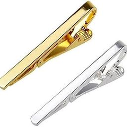 Premium Metal Tie Clip Set – Gold & Silver – 2-Piece in Elegant Velvet Pouch-image-20