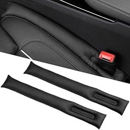 PANKTI 2PCS Leather Car Seat Gap Filler, Car Seat Gap Stopper Anti-Drop Space Slot Reserved Safety Belt Space, Premium Car Gap Filler Pad Car Accessories for Women and Men(Black)-image-2