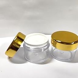 SHREE MAHA 30gm Empty Jar Transparent Cosmetic Container with Golden Cap and Leakproof inner lids for Lip Balms, Lip Scrubs, Body Butters, Eyeshadow, Makeup & beauty products [ PACK OF 12PCS ]-16