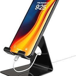 amazon basics Desktop Mobile Stand Phone Mount Tabletop Holder for Phones and Tablets - Black-18