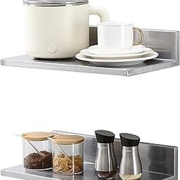 VEVOR 8.6" x 16" Stainless Steel Shelf, Wall Mounted Floating Shelving with Backsplash, 44 lbs Load Capacity Commercial Shelves, Heavy Duty Storage Rack for Restaurant, Kitchen, Bar, Home, and Hotel-20