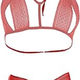 Sexy Lace Front Open Lingerie Set for Women – Crisscross Thong, Hot Babydoll Night Dress, Stylish Bikini Bra & Panty for Honeymoon, Fantasy Nights, Valentine’s Special-image-16