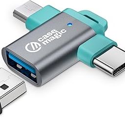 Case-Magic 2 in 1 OTG Adapter Micro USB & Type C to USB-A 2.0 Female Connector| High-Speed Data Transfer 10Gbps| OTG Pen Drive Adapter Compatible with Laptop, Smartphones, Tablet (No Charging Support)-10