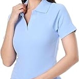 Women's Polo T-Shirt - Soft Cotton Half Sleeve Slim Fit Collared Tee for Casual & Office Wear, Comfortable Fit T-Shirt, Trendy Women's Outfit, Half Sleeve Polo Tee, Cotton Polo Shirt for Women-image-56