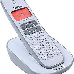 Beetel X73 Cordless 2.4Ghz Expandable Cordless Landline Phone with Caller ID Display, 2-Way Speaker Phone with Volume Controls, Auto Answer, Alarm Function, Stylish Design (Grey/White)(X73)-18