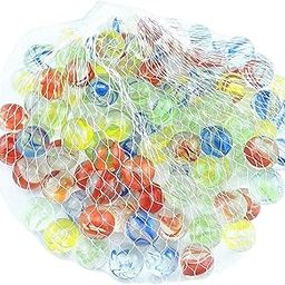 MERISHOPP®100 Pieces Glass Marbles Retro Toys Assorted House Decor for Party Aquariums|Toys & Hobbies | Marbles| Marbles|100 Gl Marbles-22