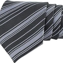 Kavove The Trend Setter Striped Black Necktie For Men-picture-30