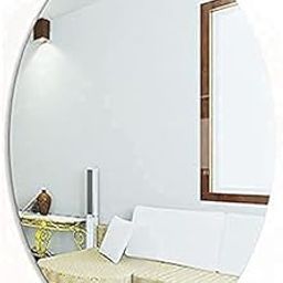 DLFAECO Oval Shape Adhesive Mirror Sticker for Wall on Tiles Bathroom Bedroom Living Room Basin Mirror Bathroom Wall Mirror Stickers Unbreakable Plastic Wall Mirror 20 * 30 (Plastic, 19X29)-59