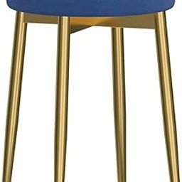 Nucast Decor® Velvet Bar Stool – Luxurious Upholstered Vanity Chair for Bedroom, Living Room, Coffee Shop, Piano Seating – Multipurpose Makeup & Shoe Bench (Blue, Gold Legs)-image-64