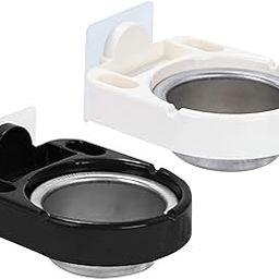 SHIDHMI Cigarette Ashtray Big Size Round Rotating Stainless Steel, Plastic Ashtray,Wall-mounted Waterproof Wall Hanging Ashtray with Suction Cup for Bathroom Toilet Home Office 2Pcs Random Color (Black&White)-19