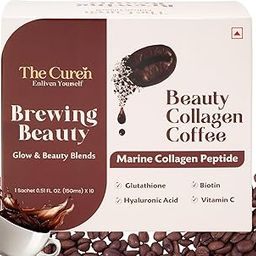 Brewing Beauty Collagen Coffee with Marine Collagen Peptide, Glutathione, Vitamin C, Hyaluronic Acid and Biotin for Skin, Hair & Nail Wellness I For Men and Women | 10 Packet X 15 Gms each-image-79