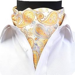 Ubervia Men's Cravat Self Tie Paisley Jacquard Woven Floral Luxury Ascot-image-77