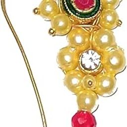 Adhira's Maharashtrian Nath | Non-Pressing Nath | Traditional Maharashtrian Nose Pin | Nathiya|Navratri jewellery| Nose Pin for Women & Girls-picture-21