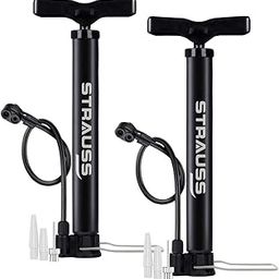 Strauss Bicycle Air Pump with Needle & Dual Valve | Portable Pump with 2 Modes, Ideal for Inflating Bicycle, Swimming Rings | Sturdy Base & Ergonomic Handle (Black)-picture-11