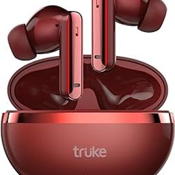 truke New Launched Q1 Lite True Wireless in Ear Earbuds, 48H Playtime Ear Buds, Crystal-Clear Calls, Fast Charging, Elegant Royal Design, Bluetooth 5.4, Noise Cancellation, Gaming Mode (Rose Red)-8