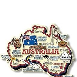 Australia Map Decorative Souvenir Magnet with Cities, Landmarks, Flag-image-37