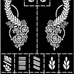 Komstec Premium Mehndi Stencil Sticker with Floral and Leaf Pattern for Palm-image-18