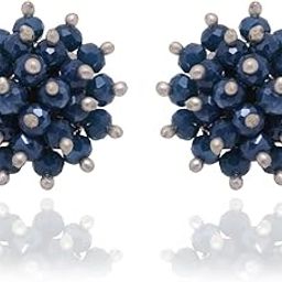 Blue Sapphire Zircon Beads Earrings For Women & Girls (Tops) (Blue) CE-1076-image-13