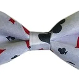 blacksmith Men's Poker hearts with Elastic Neck Tie Bowtie (White)-picture-47