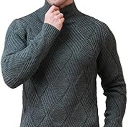 Men's High Neck Cable-Knit Pullover Sweater | 100% Acrylic Wool Winterwear | Full Sleeves, Regular Fit, Warm & Stylish Woolen Wear for Men-image-77