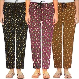 afra Women Night Wear Pyjama Pack of 3-picture-28
