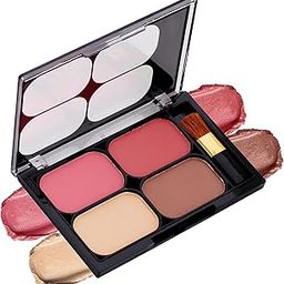 Colors Queen Blush and Highlighter Palette for Face Makeup | Matte Finish, Highly Pigmented & Lightweight Silky Smooth Texture | Blusher and Highlighter Palette with Brush (Multicolor - 01)-picture-10