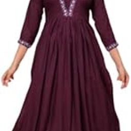 Women's Rayon Embroidered A-line Naira Cut Kurta-picture-41