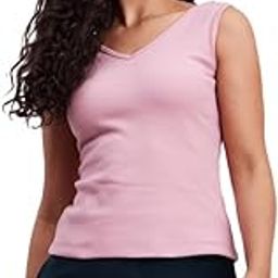 Stretchable V-Knitted Tee - Pink-image-28