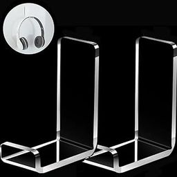 Siyara Adhesive Wall Mount Headphone Holder | Universal Headset Hook for Desk or Wall | Sticky Mount for Gaming Headphones | Clear (U-Shape,Pack of 4)-image-11