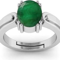 Emerald Ring 9.25 Ratti To 9.00 Ratti Natural Emerald Ring Silver Plated Adjustable Ring Astrological Gemstone for Men and Women (Lab - Tested)WITH CERTIFICATE-image-64