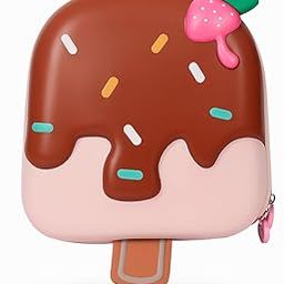 Ice Cream Shape Kids Backpack for Girls | 3D Strawberry Popsicle School Bag | Lightweight, Waterproof & Cute Cartoon Bag for Nursery, Preschool, Travel – Purple-16
