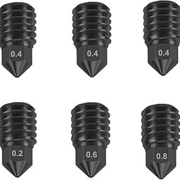 Sahvaim 6 Hardened Steel Nozzles for Bambu Lab 3D Printers, High Flow Extruder Hotend for P1P/P1S/X1/X1C/X1E/Kobra S1 Combo/Adventurer 5M/5M Pro,Replacement Nozzles(0.2mm, 3X 0.4mm, 0.6mm, 0.8mm)-picture-19