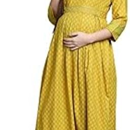 Maternity Dresses for Women Cotton | Printed Feeding Anarkali Kurta with Dual Nursing Zippers for Pre & Post Partum | Gift for Pregnant Woman-image-10