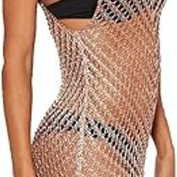 Women Beach Tops Sexy Perspective Cover Dresses Bikini Cover-ups Net Coverup-image-28