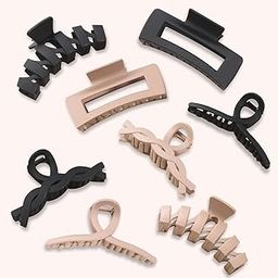 Stvin 8 Pcs Claw Clips for Women Aesthetic, Plastic Hair Clutcher Set, Ponytail Holder Hair Accessories, Daily Use-7