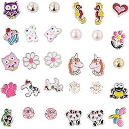Stud Earrings for Girls Combo of 20 Pairs Cute Little Stud Earrings Combo For Girls-image-33