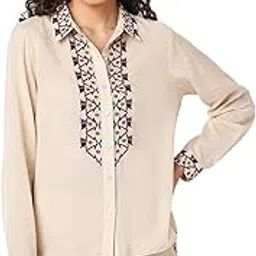 vero moda Women Cotton Regular Fit Spread Collar Ethnic Motifs Printed Casual Shirt-picture-15