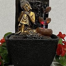 Global Grabbers Polyresin Table Top Indoor Outdoor Water Fall Fountain with LED Lights Home Decor Decoration Gift Gifting Items-GOL_BRO-SF23-(000)-image-38