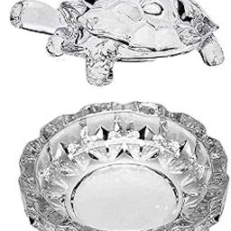Vastu | Feng Shui Crystal Tortoise | Turtle with Crystal Plate (12 X 8 Cms) (1 Set)-6