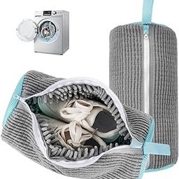 Shoe Washing Machine Bag, 2PCS Laundry Bag for Washer and Dryer, Reusable Fluffy Fibers 360° Wrap-Around Cleaning for All Types Shoe and Sizes-image-23