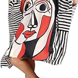 Muslin Cotton Short Kaftan with Digital Print and Hidden Adjustable Belt | Free Size [M-3XL] | Stylish Midi | Western wear | Kaftan Dress for Women-picture-39