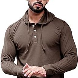 || Mens || Waffle Textured || Hooded Neck || Full Sleeve || Polyester || T-Shirt-image-26