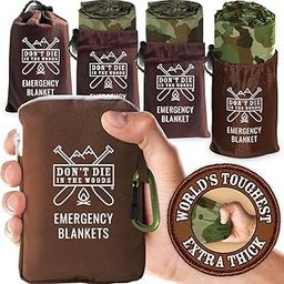 World�s Toughest Emergency Blankets [4-Pack] Extra-Thick Thermal Mylar Foil Space Blanket | Waterproof Ultralight Outdoor Survival Gear For Hiking, Camping, Running, Emergency, First Aid Kits [Camo]-image-39