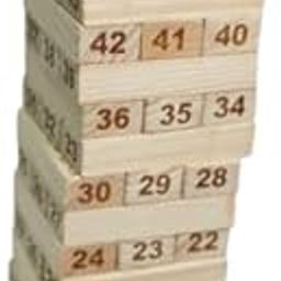 beebox Wooden Jenga Blocks Game for Kids & Adults | 54-Piece Tumbling Tower Game with 2 Dice | Classic Stacking & Balancing Game for Family & Friends-image-2