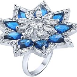 Stylish Alloy Midnight Starburst Ring for Women & Girls | Lightweight & Modern | Ideal for Wedding & Festival (Blue)-image-62