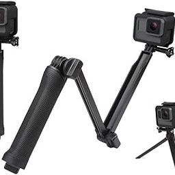 Sounce 3-Way Monopod Grip Tripod Foldable Selfie Stick, Stabilizer Mount Holder for GoPro Hero 7/6/5, SJCAM SJ6, SJ7, SJ5000, Yi and All Action Cameras-1