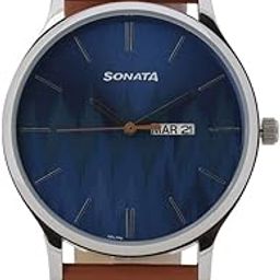 Knot Blue Dial Leather Strap Watch for Men-NR77105SL05-picture-43