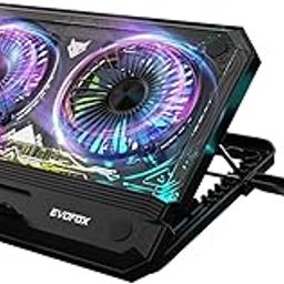 EvoFox Blizzard RGB Cooling Pad for Gaming Laptop with Transparent Upper Surface, 2 Large Fans, 8 Adjustable Angles, Edge RGB Lighting, Additional USB Port for Laptops up to 43.18 cm (17 inches)-22