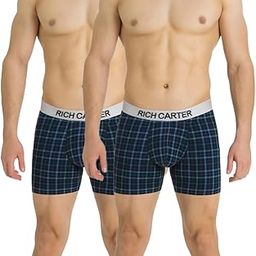 Trunks for Man | Checked Cotton Viscose Quick Dry Breathable Anti Bacterial Underwear with Odor Resistant Comfort (Green Blue)-picture-4