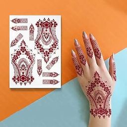 VOORKOMS Flower Design Mandala Mehndi Termporary Tattoo Stiker For Girls & Women Tattoo Sticker-image-100